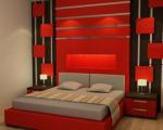 ansamblu dormitor red pal dublu melaminat combinat cu elemente din aluminiu si tapiterie